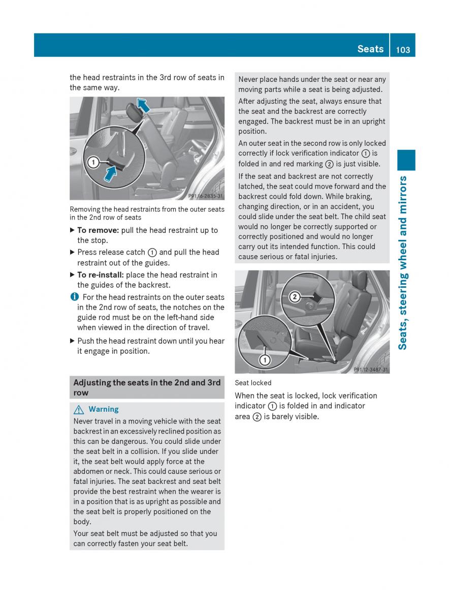 manual  Mercedes Benz R Class owners manual / page 105