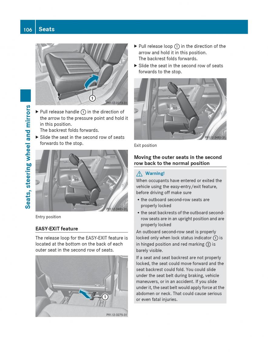 manual  Mercedes Benz R Class owners manual / page 108