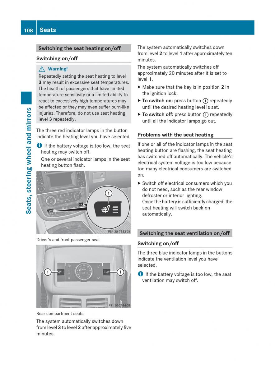 manual  Mercedes Benz R Class owners manual / page 110