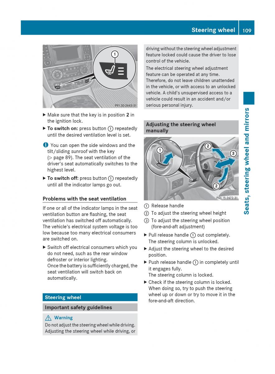 manual  Mercedes Benz R Class owners manual / page 111