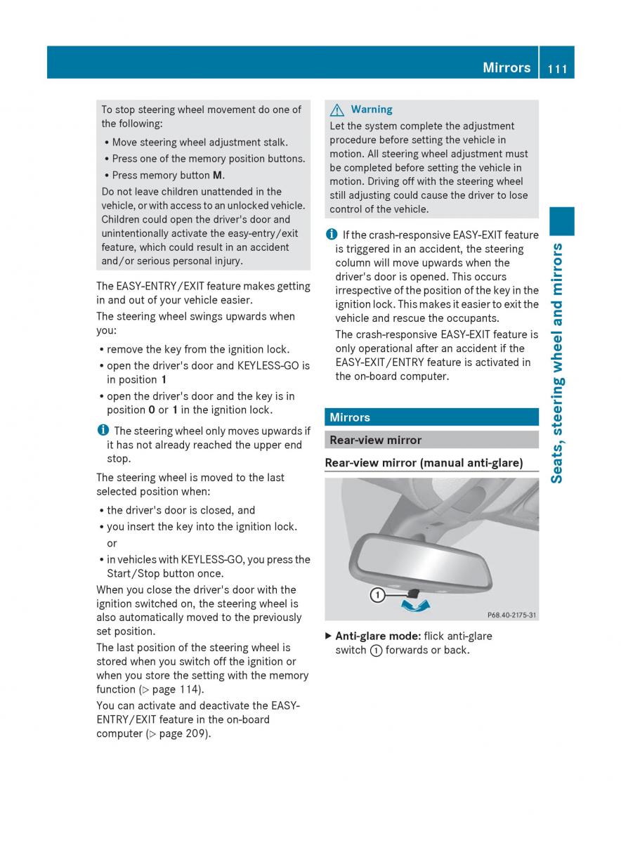 manual  Mercedes Benz R Class owners manual / page 113