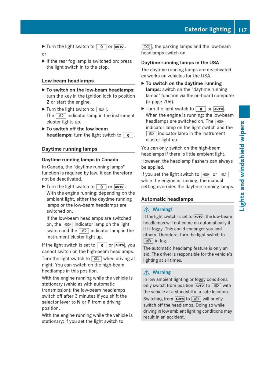 manual  Mercedes Benz R Class owners manual / page 119