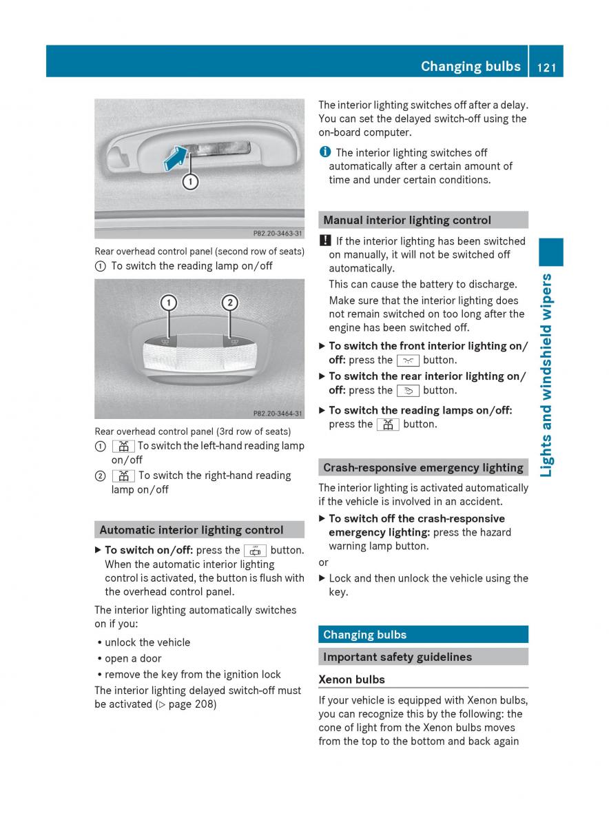 manual  Mercedes Benz R Class owners manual / page 123