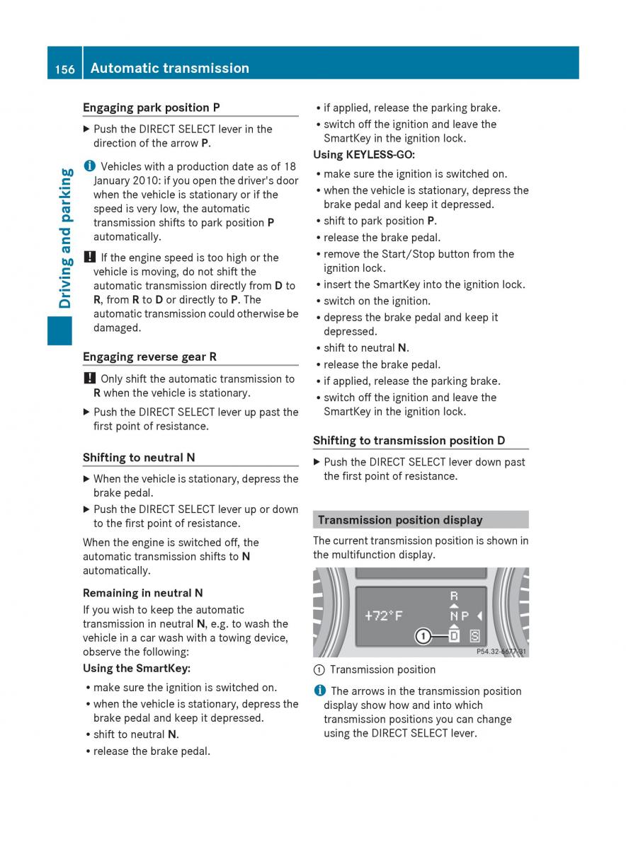 manual  Mercedes Benz R Class owners manual / page 158