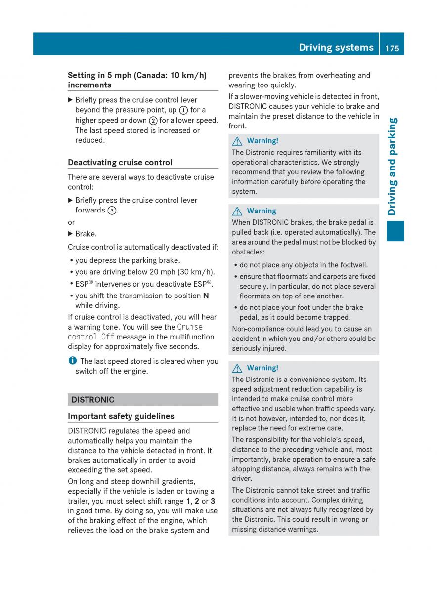 manual  Mercedes Benz R Class owners manual / page 177