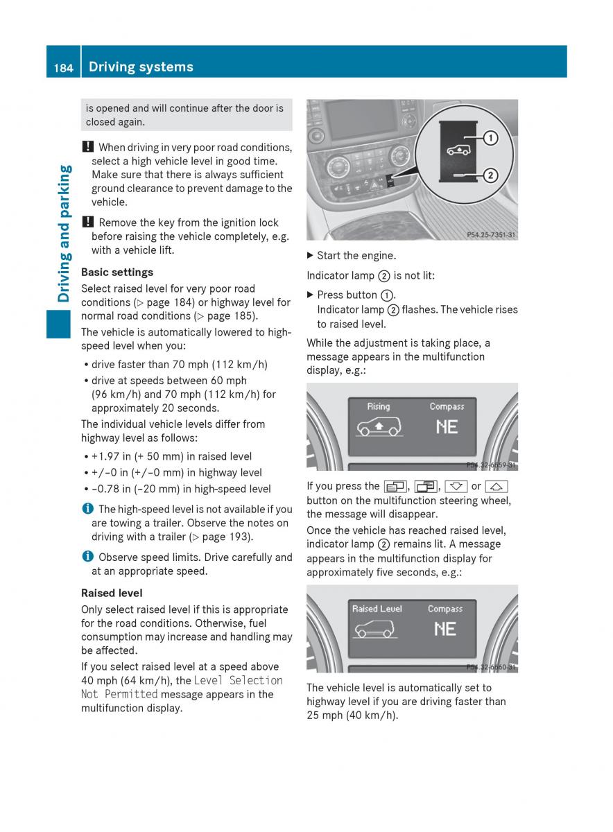 manual  Mercedes Benz R Class owners manual / page 186