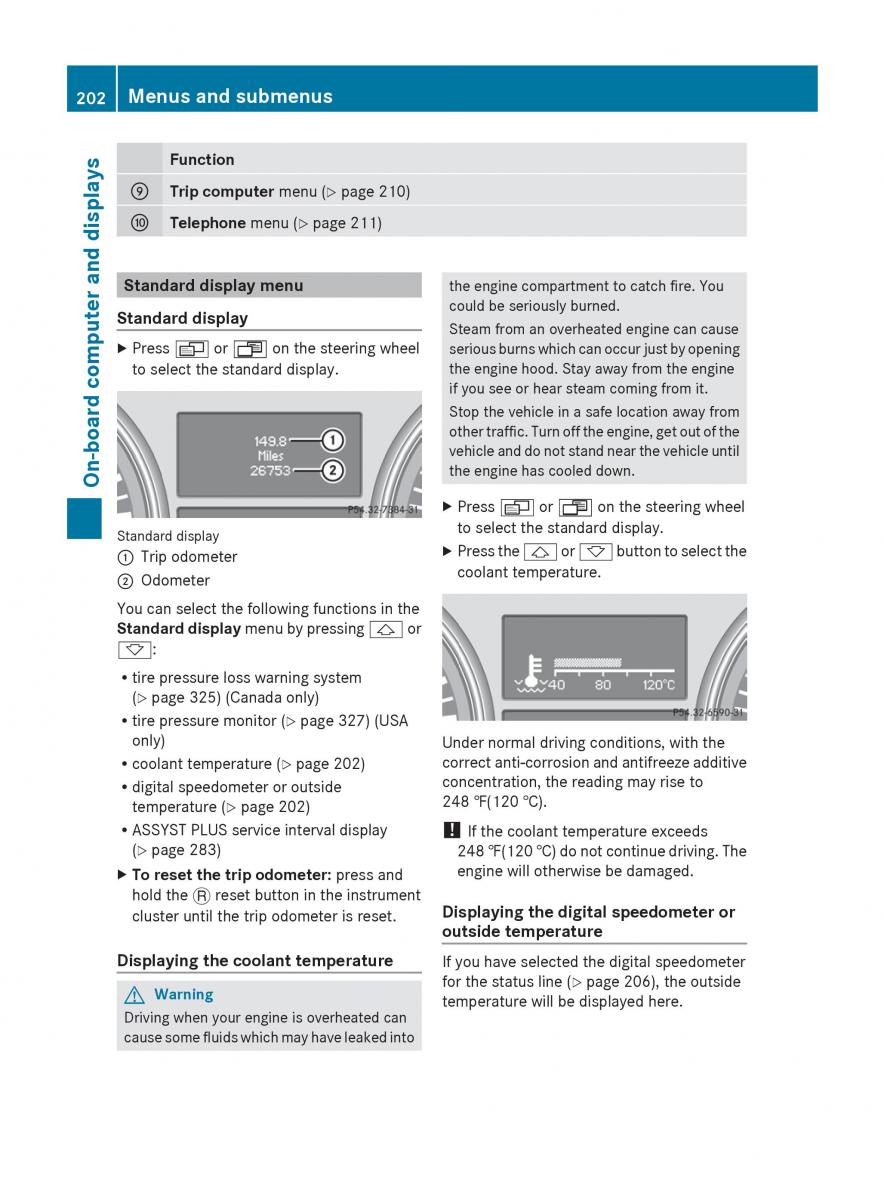 manual  Mercedes Benz R Class owners manual / page 204