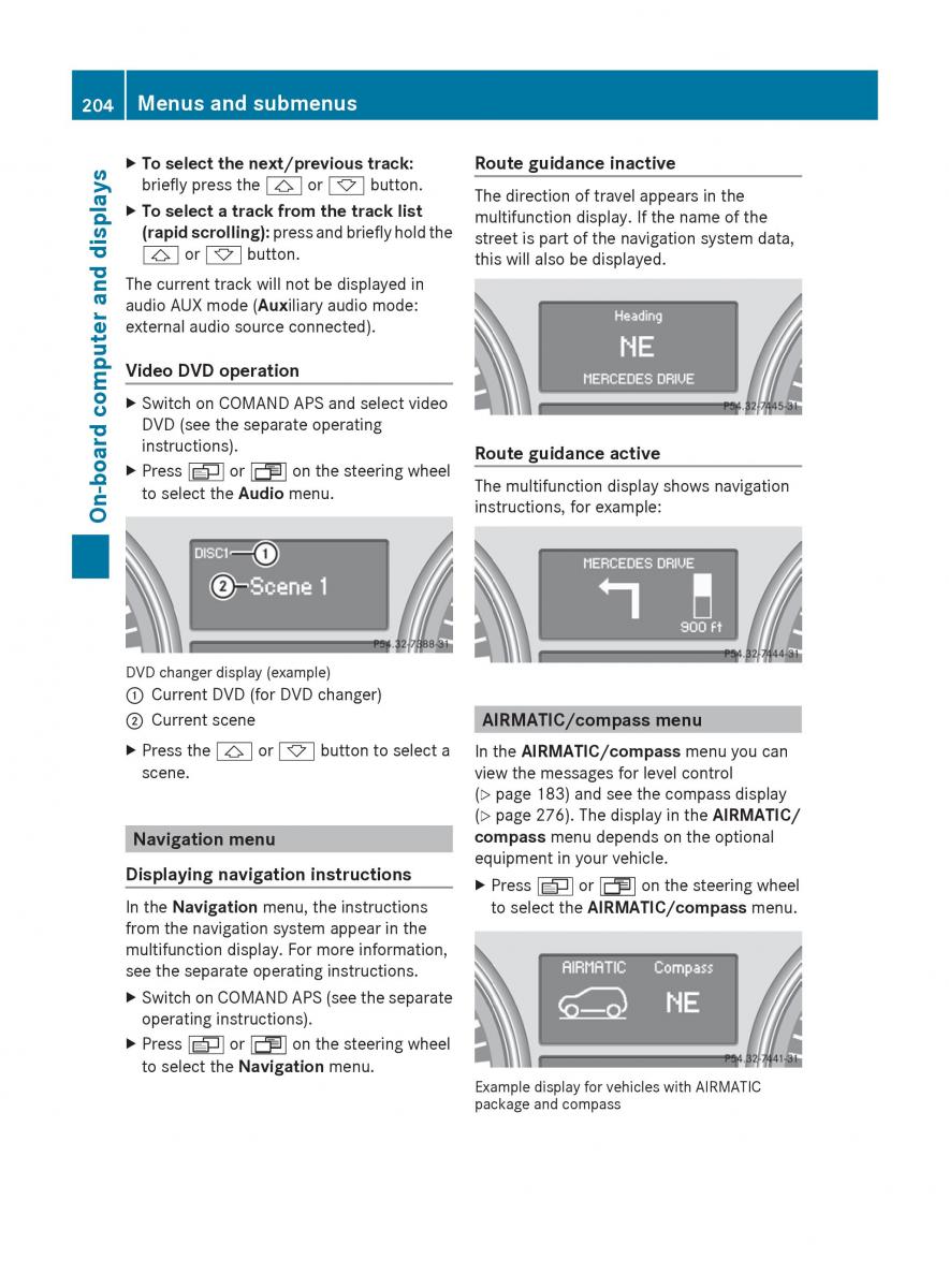 manual  Mercedes Benz R Class owners manual / page 206