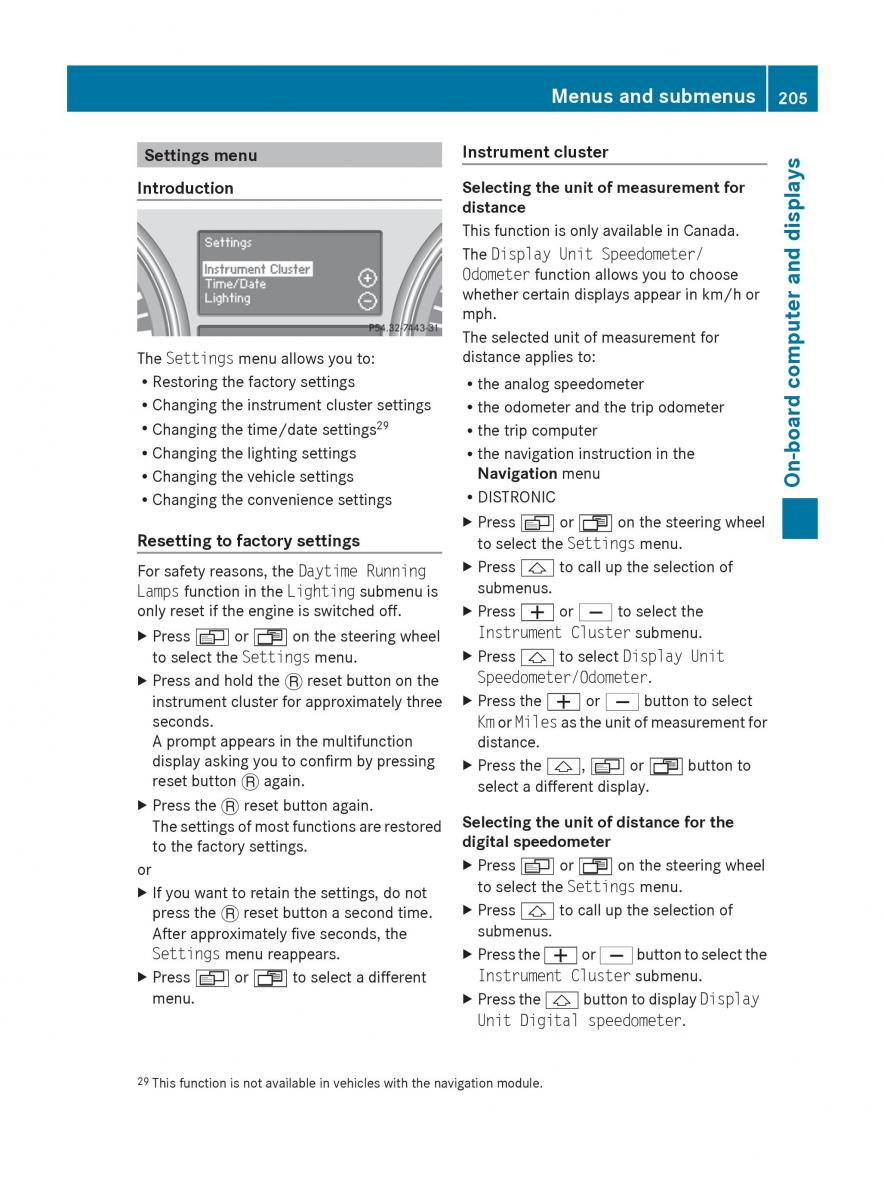 manual  Mercedes Benz R Class owners manual / page 207