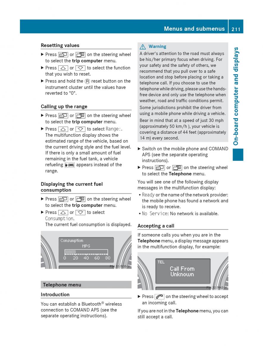 manual  Mercedes Benz R Class owners manual / page 213