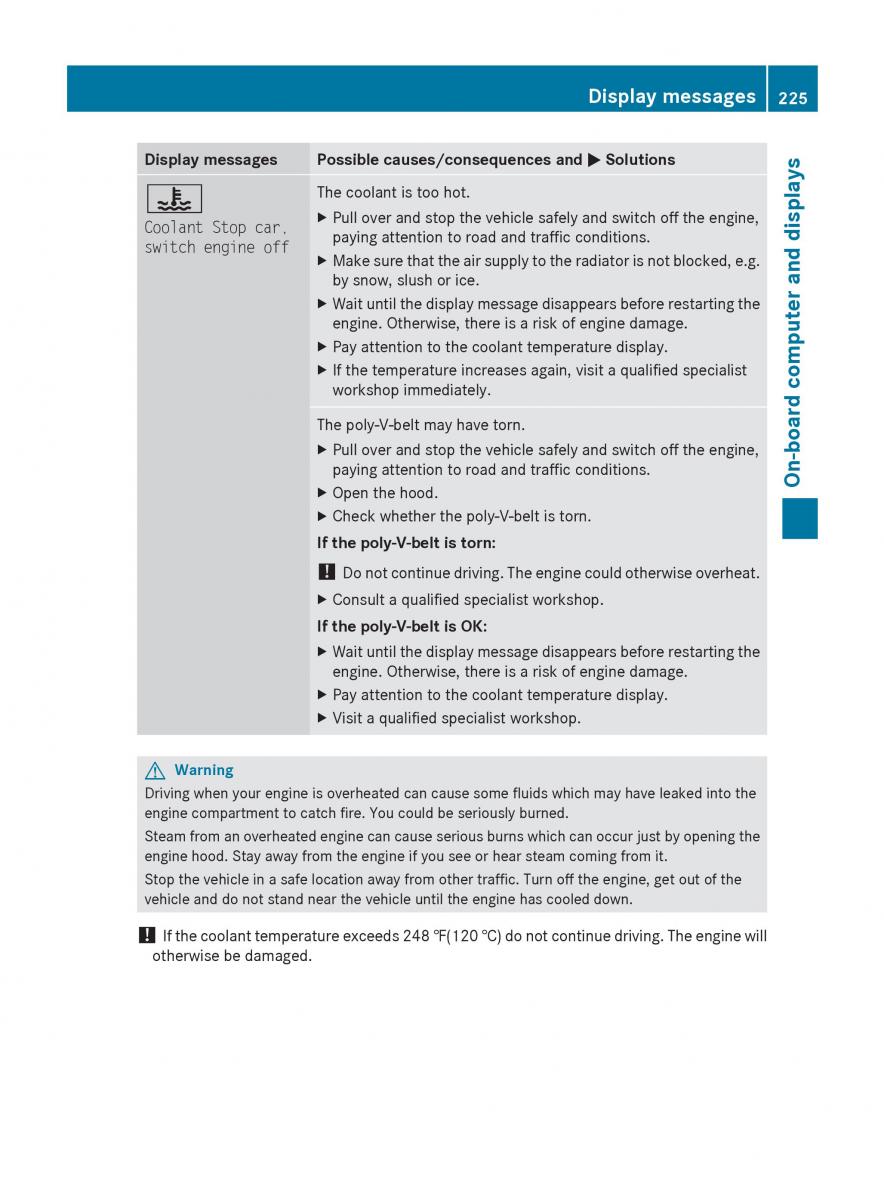 manual  Mercedes Benz R Class owners manual / page 227