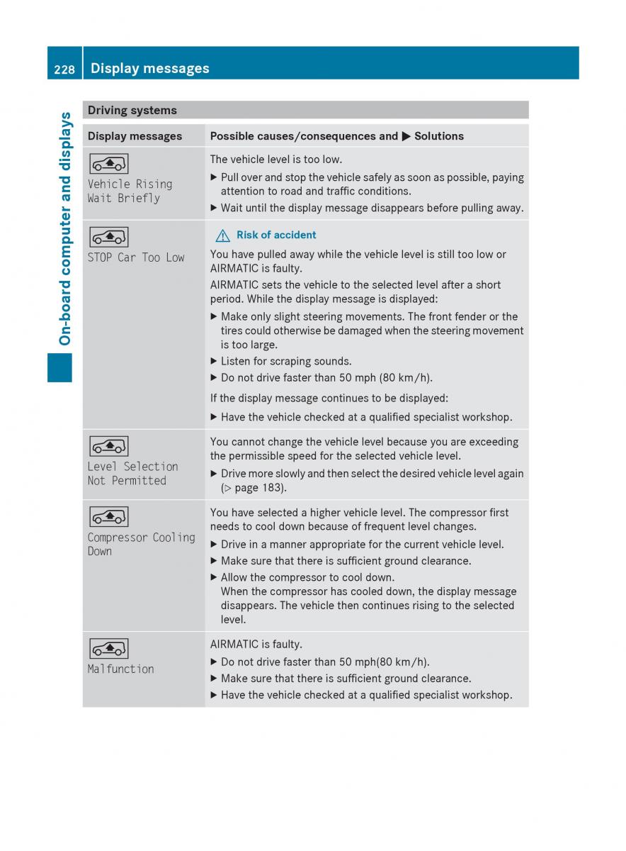 manual  Mercedes Benz R Class owners manual / page 230