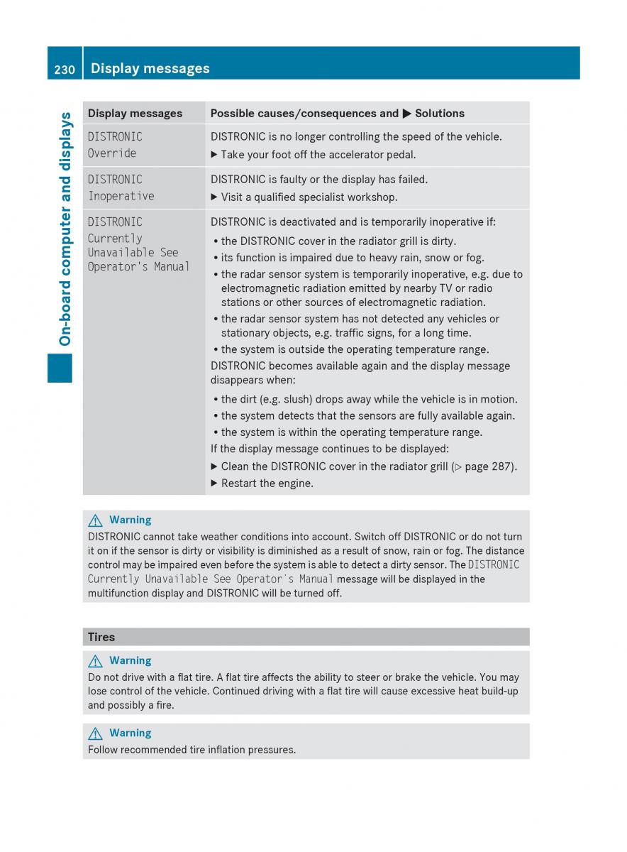 manual  Mercedes Benz R Class owners manual / page 232