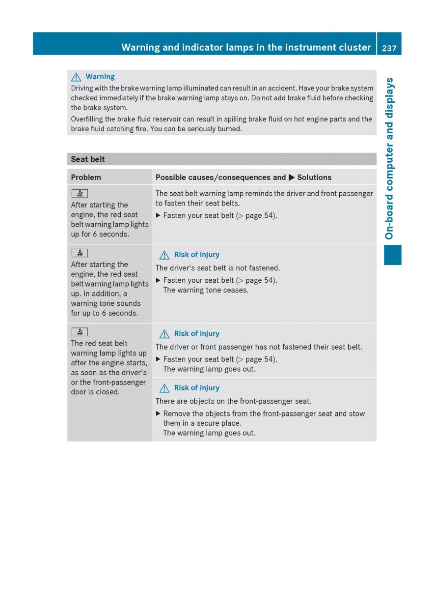 manual  Mercedes Benz R Class owners manual / page 239