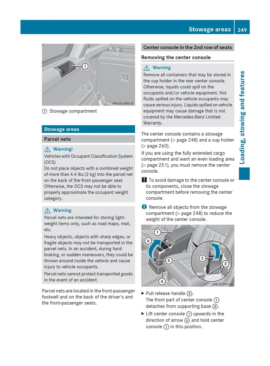 manual  Mercedes Benz R Class owners manual / page 251