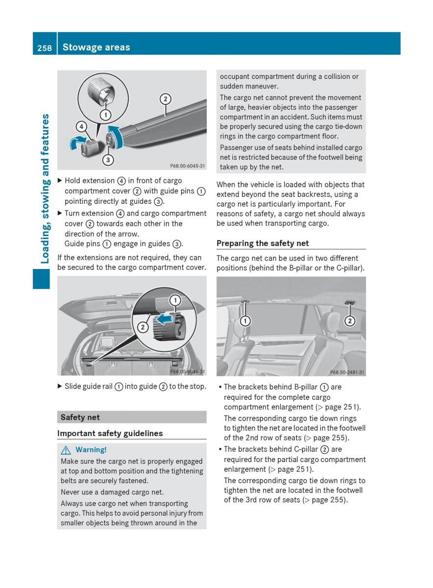 manual  Mercedes Benz R Class owners manual / page 260