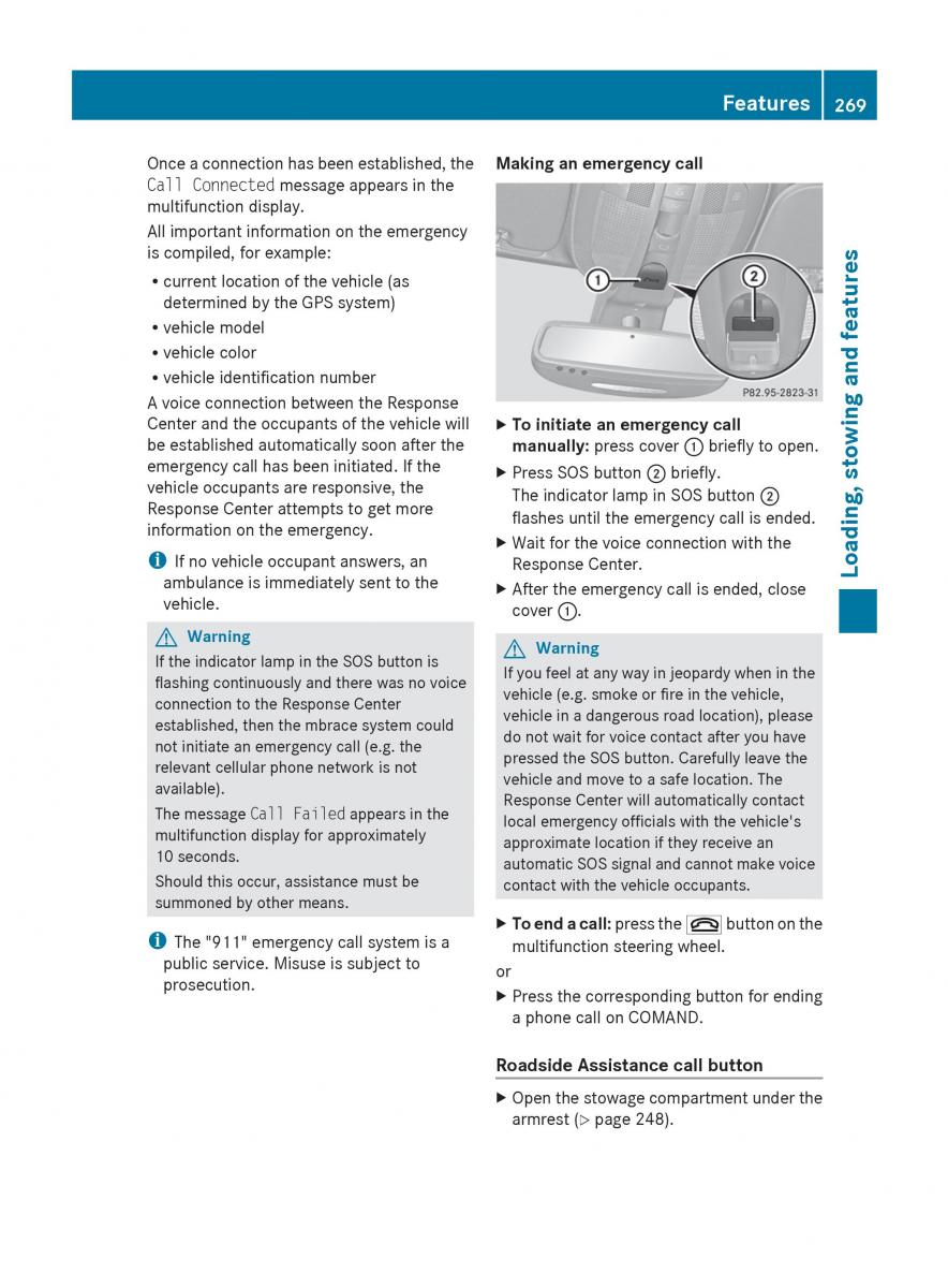 manual  Mercedes Benz R Class owners manual / page 271