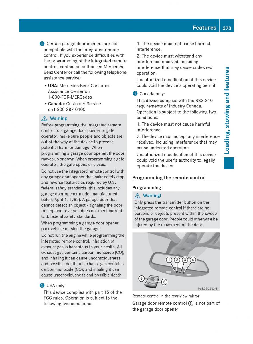 manual  Mercedes Benz R Class owners manual / page 275