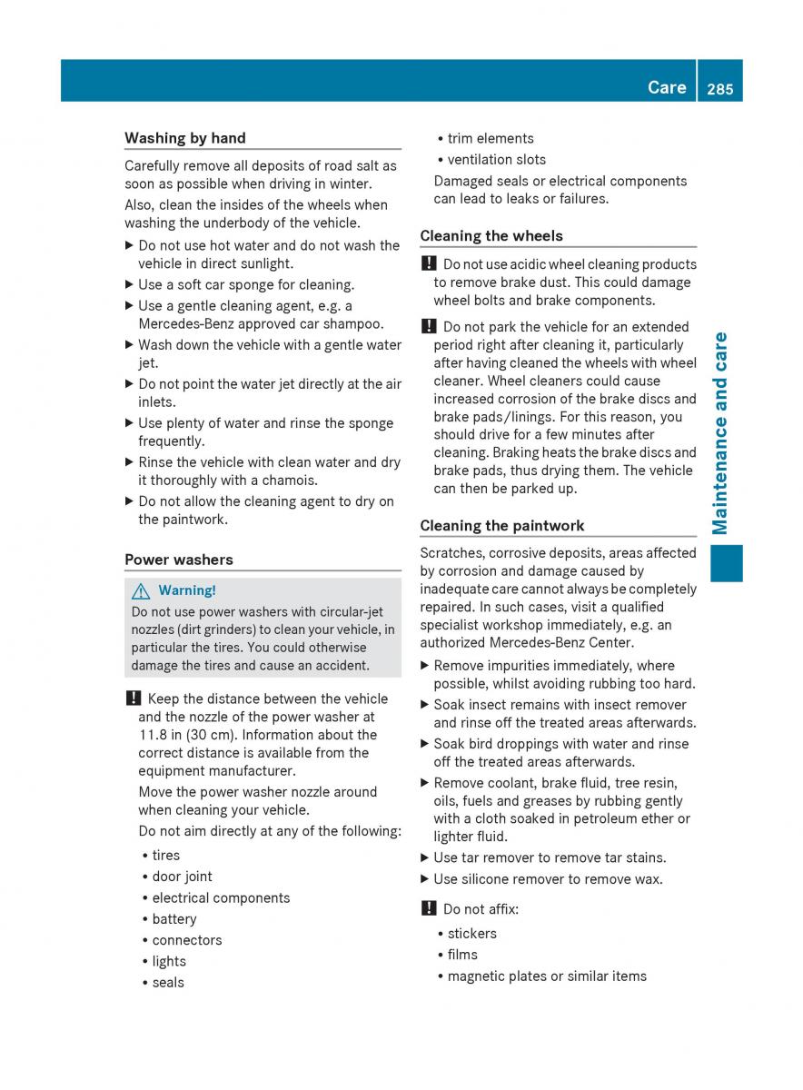 manual  Mercedes Benz R Class owners manual / page 287