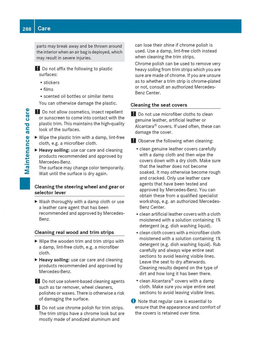 manual  Mercedes Benz R Class owners manual / page 290