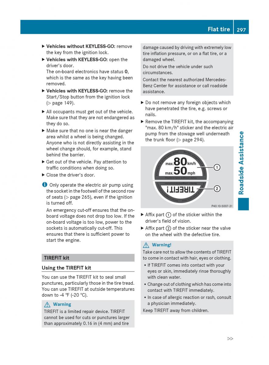 manual  Mercedes Benz R Class owners manual / page 299