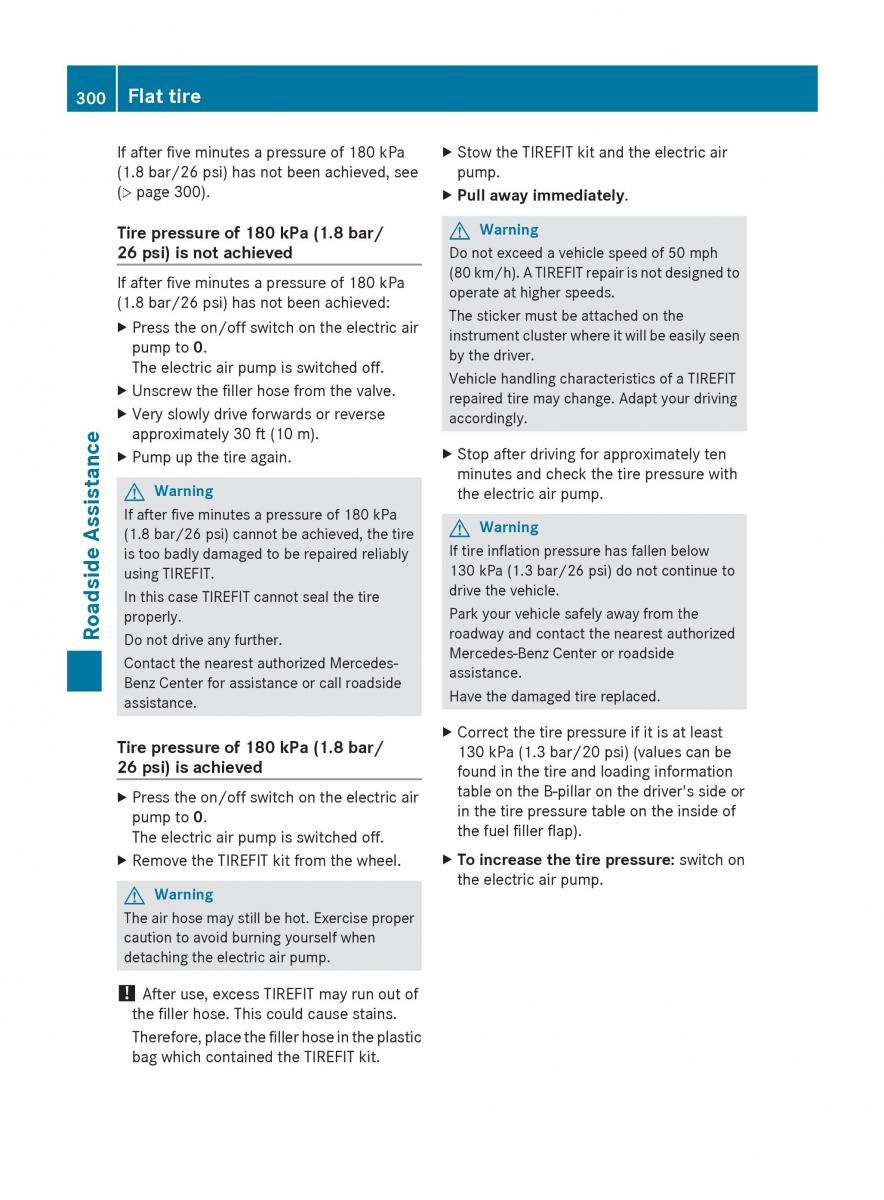 manual  Mercedes Benz R Class owners manual / page 302