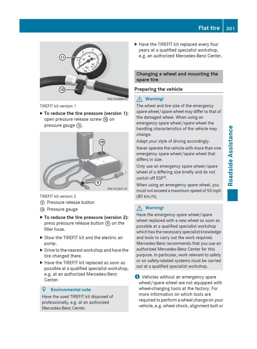 manual  Mercedes Benz R Class owners manual / page 303