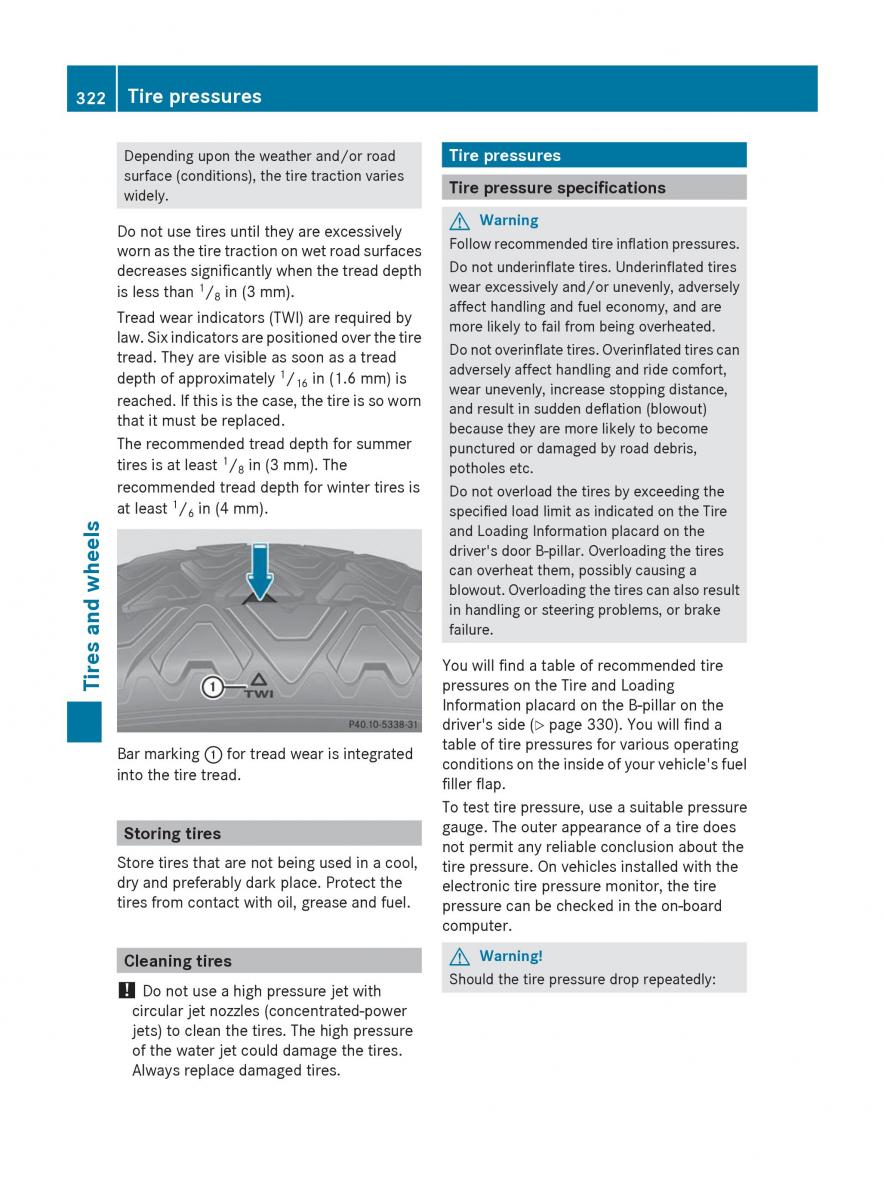 manual  Mercedes Benz R Class owners manual / page 324