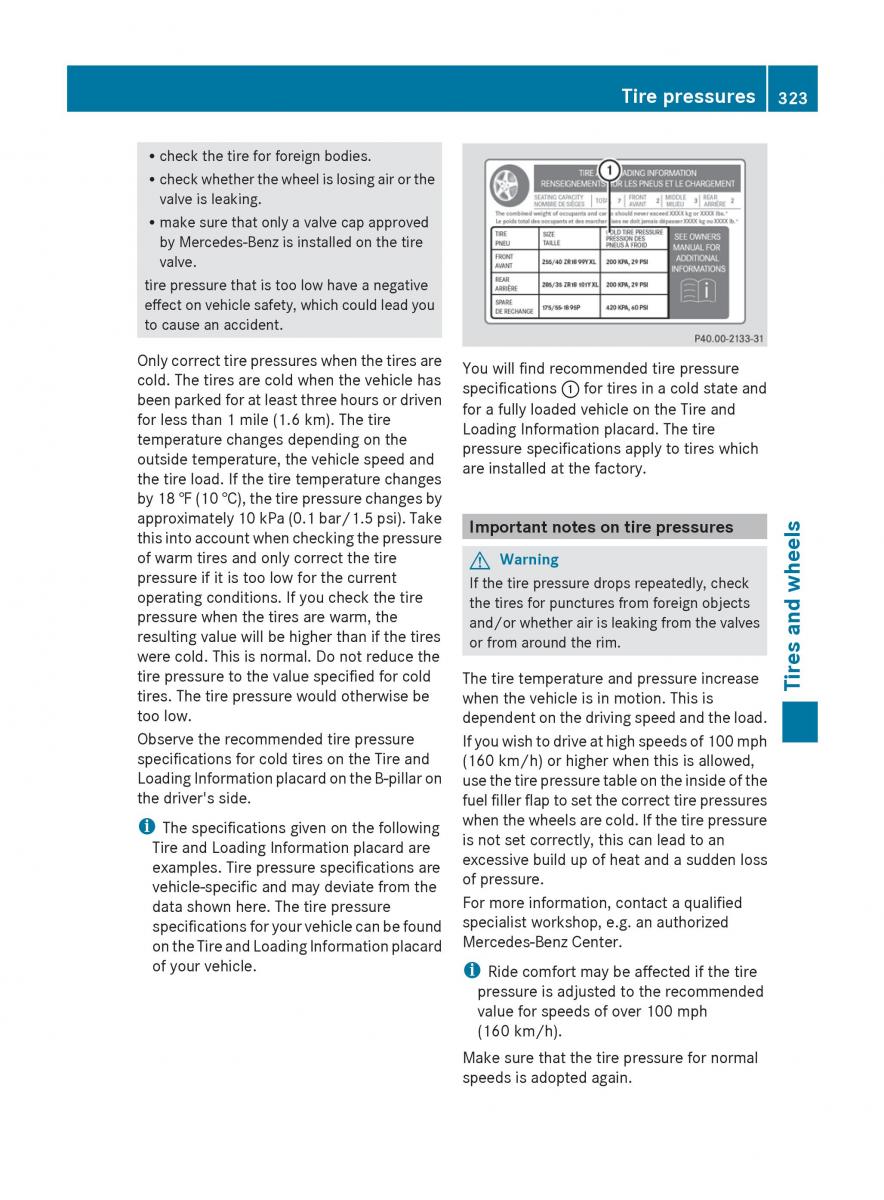 manual  Mercedes Benz R Class owners manual / page 325