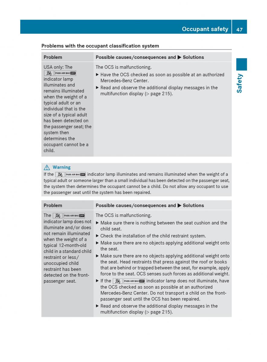 manual  Mercedes Benz R Class owners manual / page 49