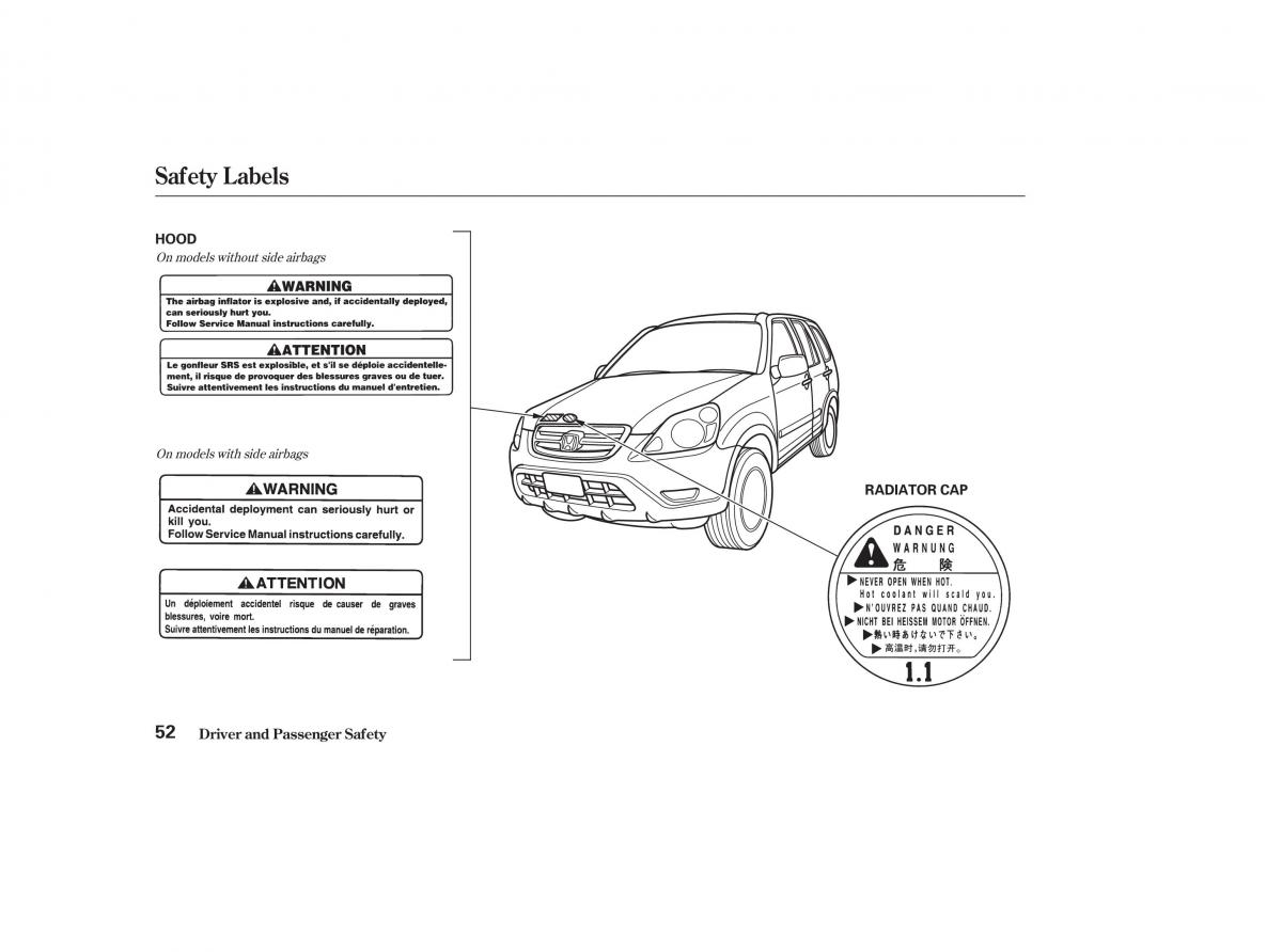 Honda CR V II 2 owners manual / page 57