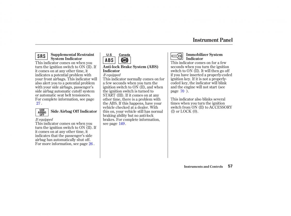 Honda CR V II 2 owners manual / page 62