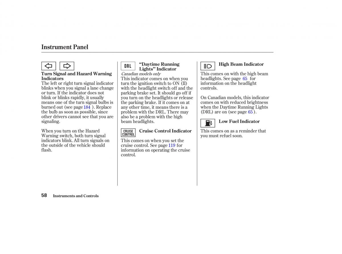 Honda CR V II 2 owners manual / page 63