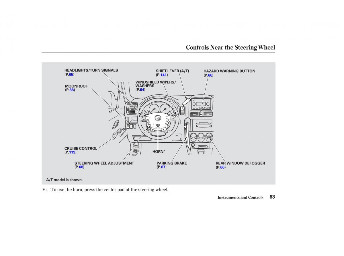 Honda CR V II 2 owners manual / page 68