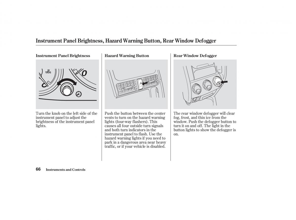 Honda CR V II 2 owners manual / page 71