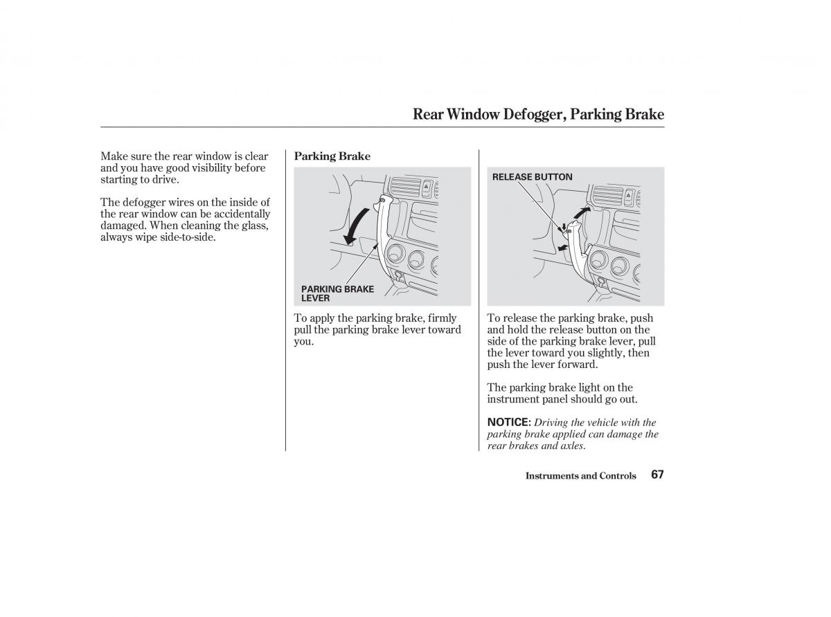 Honda CR V II 2 owners manual / page 72