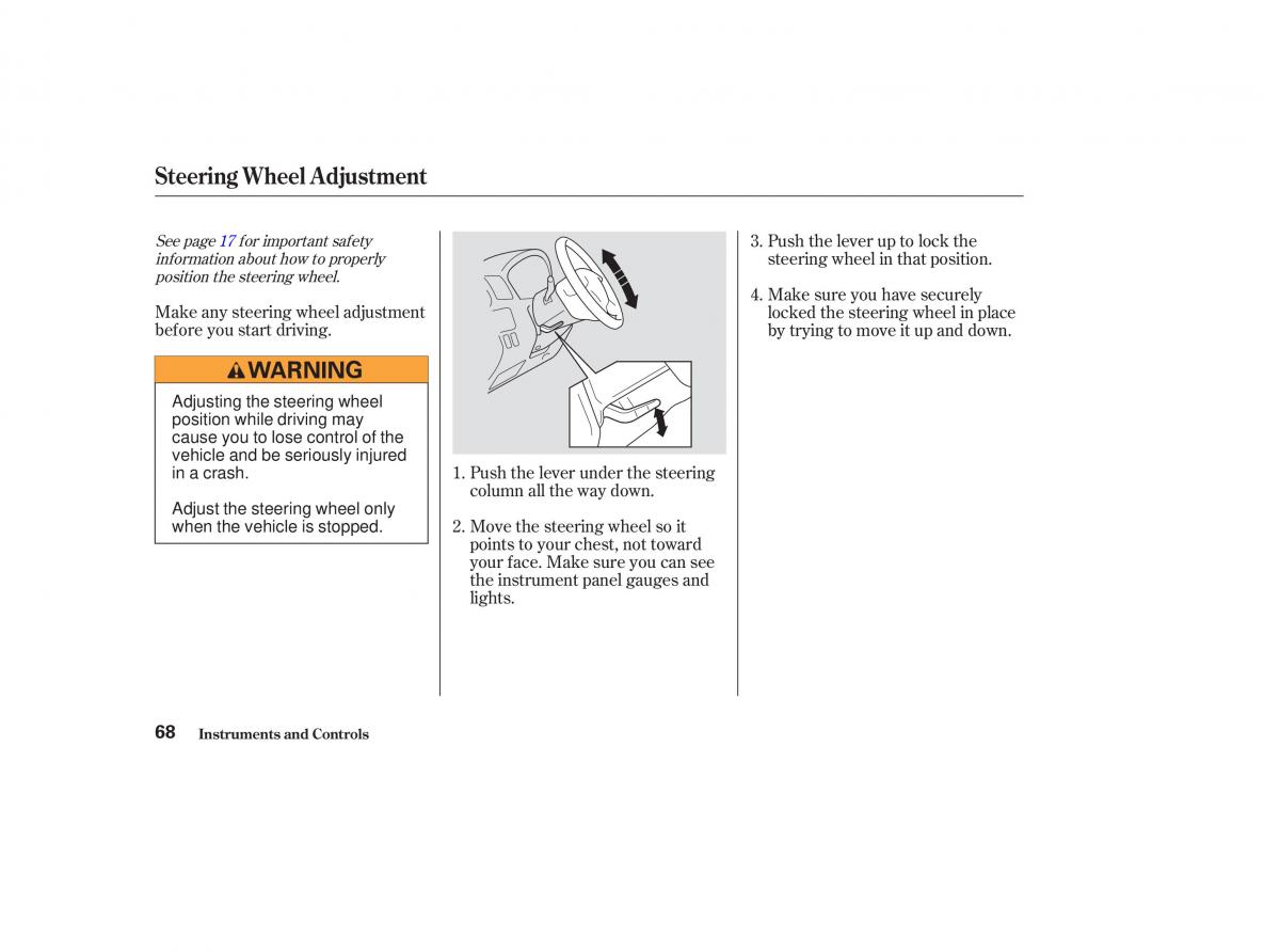 Honda CR V II 2 owners manual / page 73