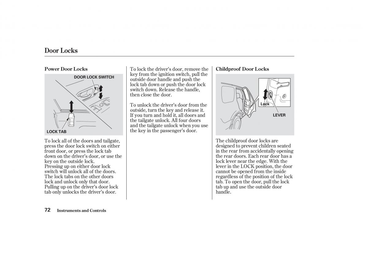 Honda CR V II 2 owners manual / page 77