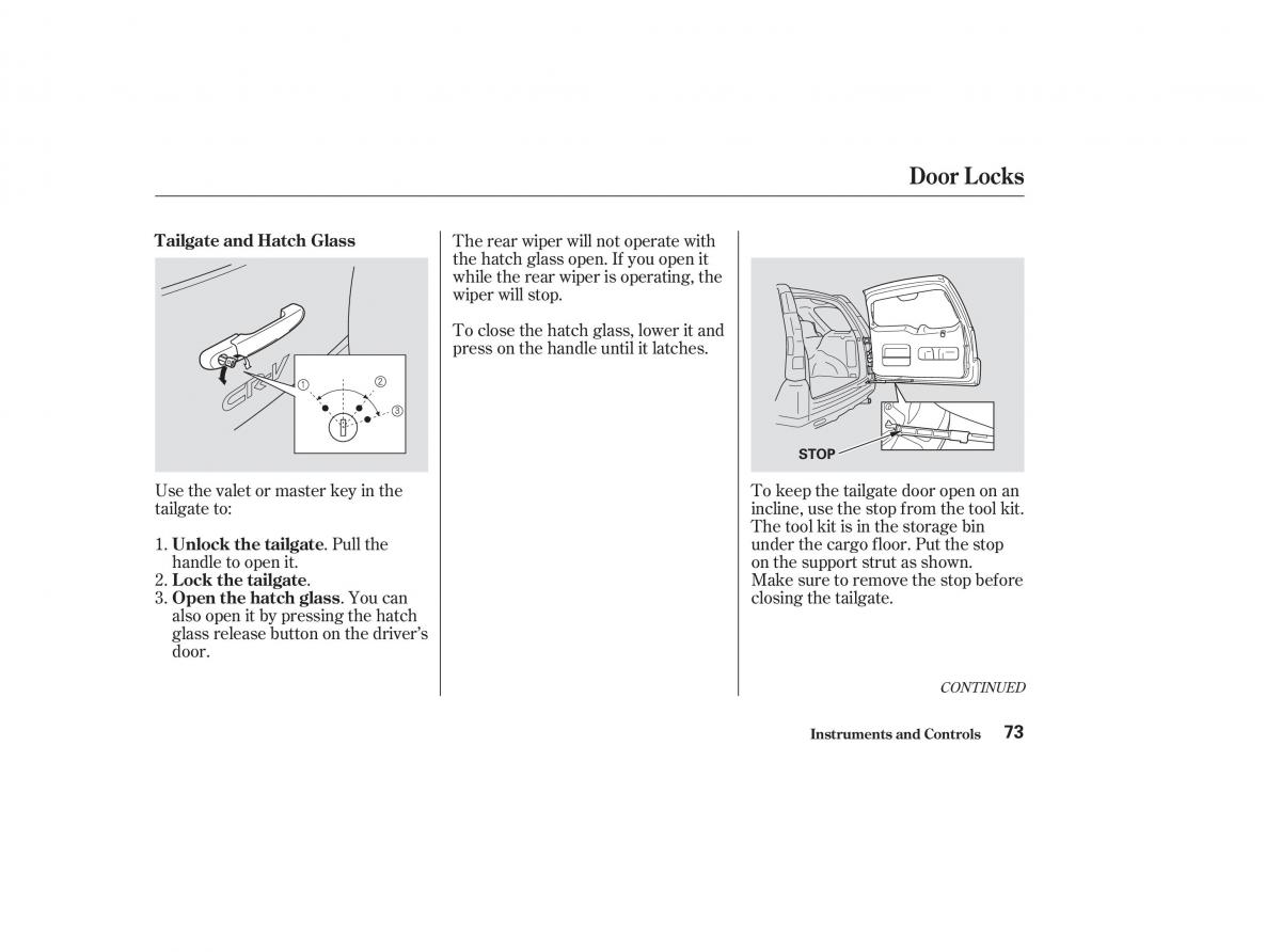 Honda CR V II 2 owners manual / page 78