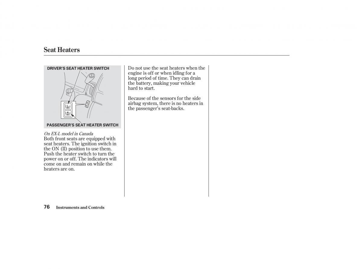 Honda CR V II 2 owners manual / page 81