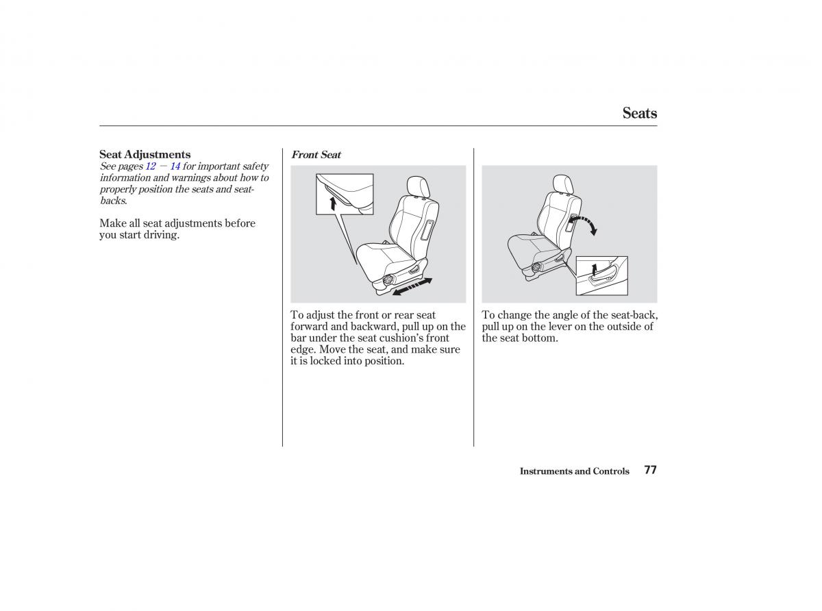 Honda CR V II 2 owners manual / page 82