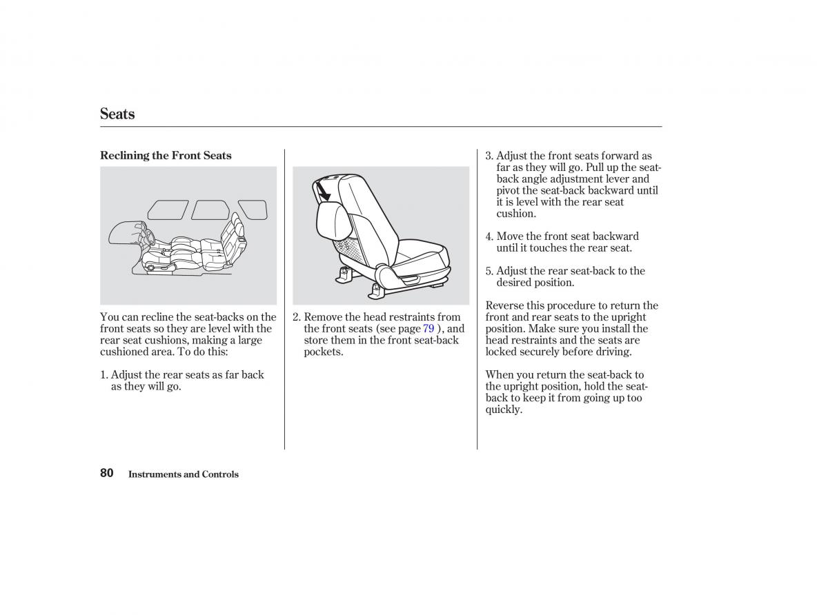 Honda CR V II 2 owners manual / page 85