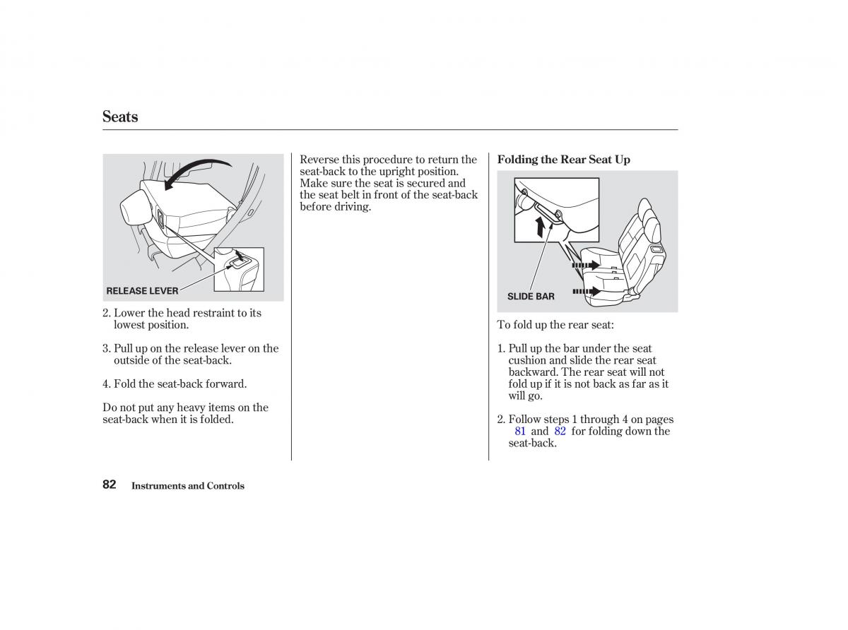 Honda CR V II 2 owners manual / page 87