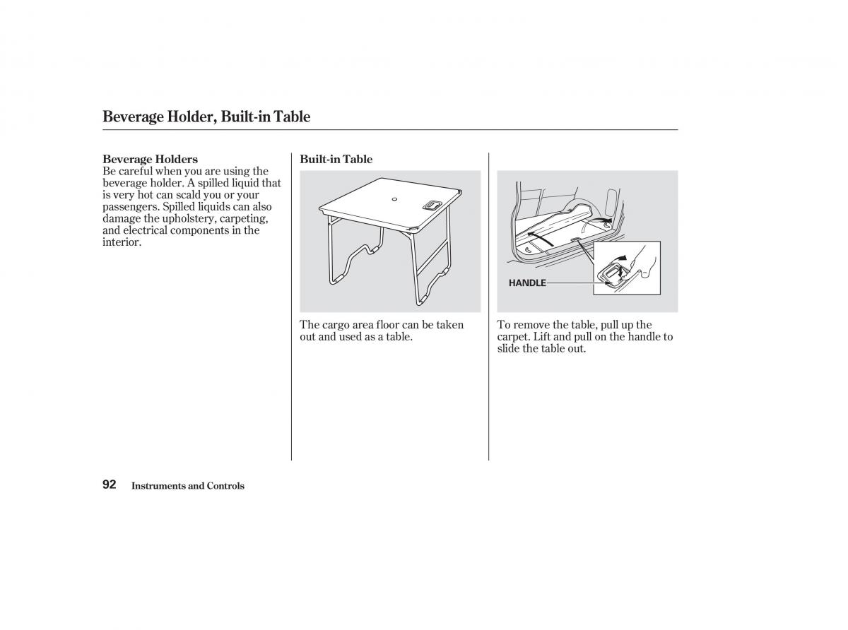 Honda CR V II 2 owners manual / page 97