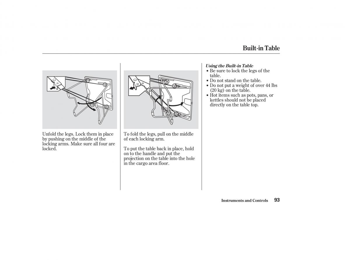 Honda CR V II 2 owners manual / page 98