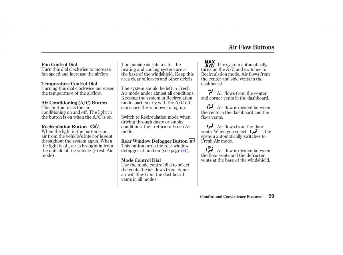 Honda CR V II 2 owners manual / page 104