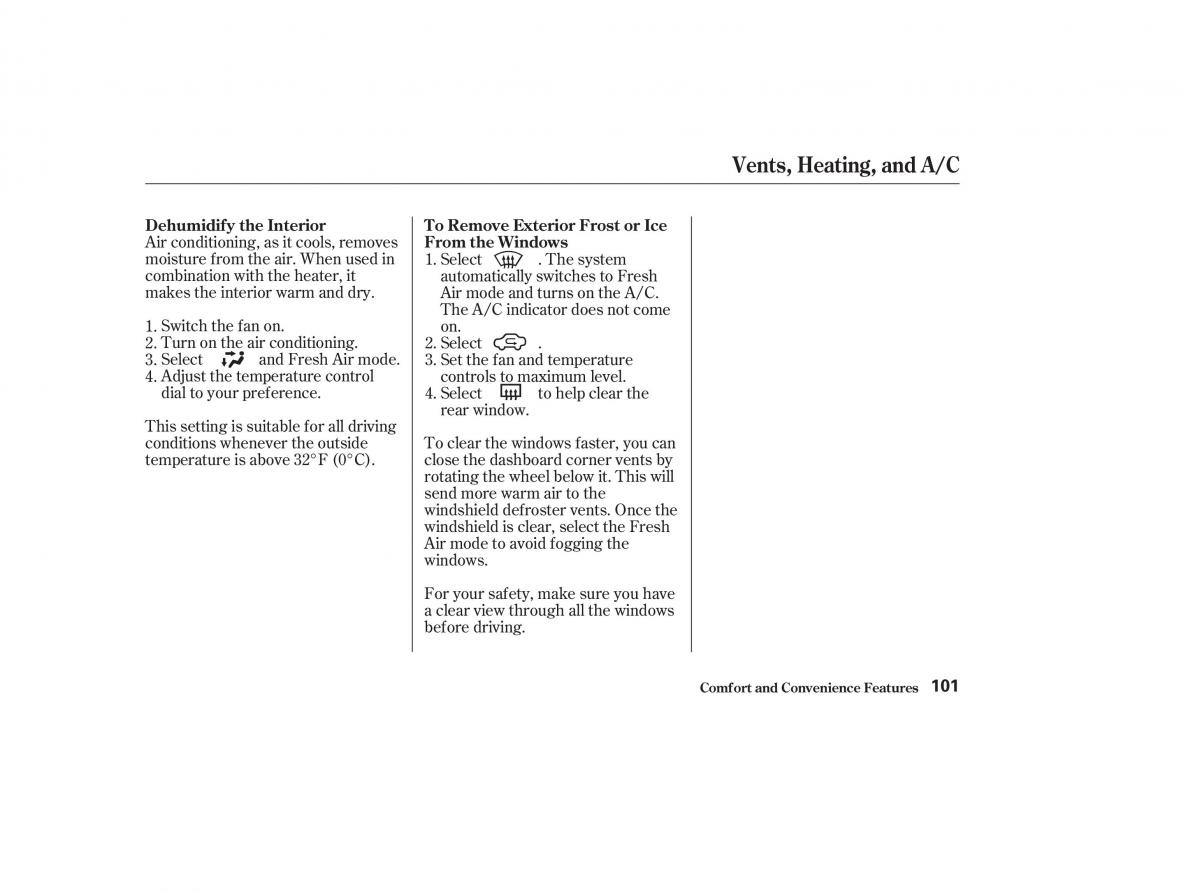 Honda CR V II 2 owners manual / page 106