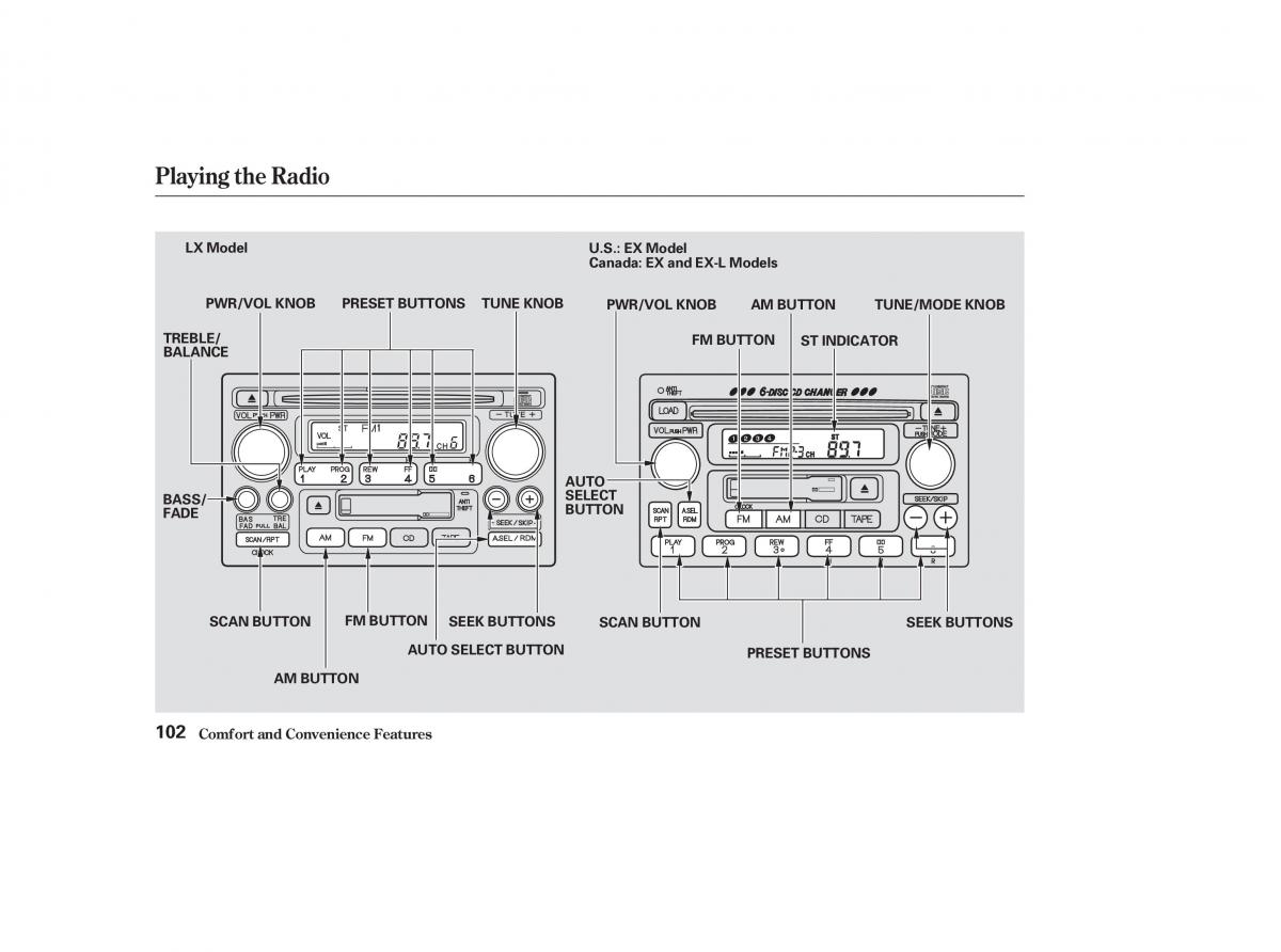 Honda CR V II 2 owners manual / page 107