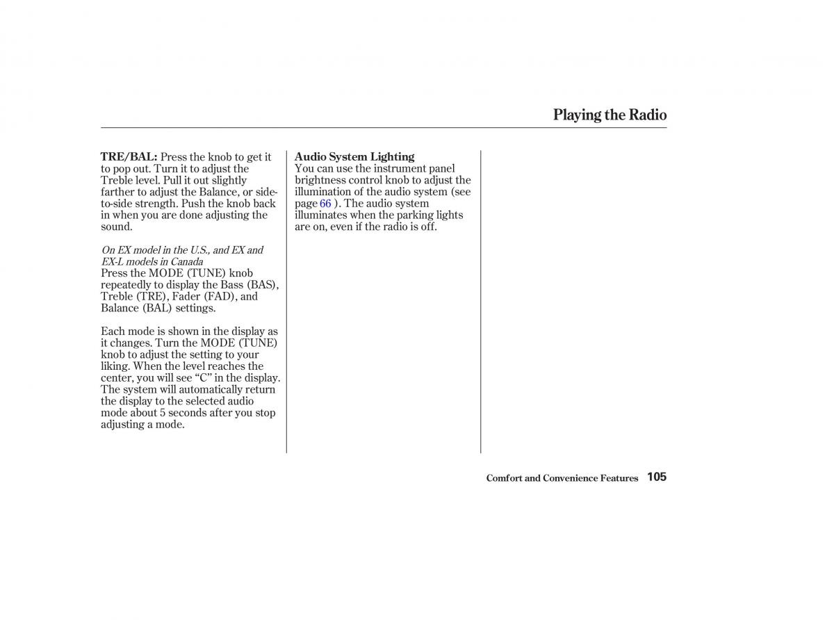 Honda CR V II 2 owners manual / page 110