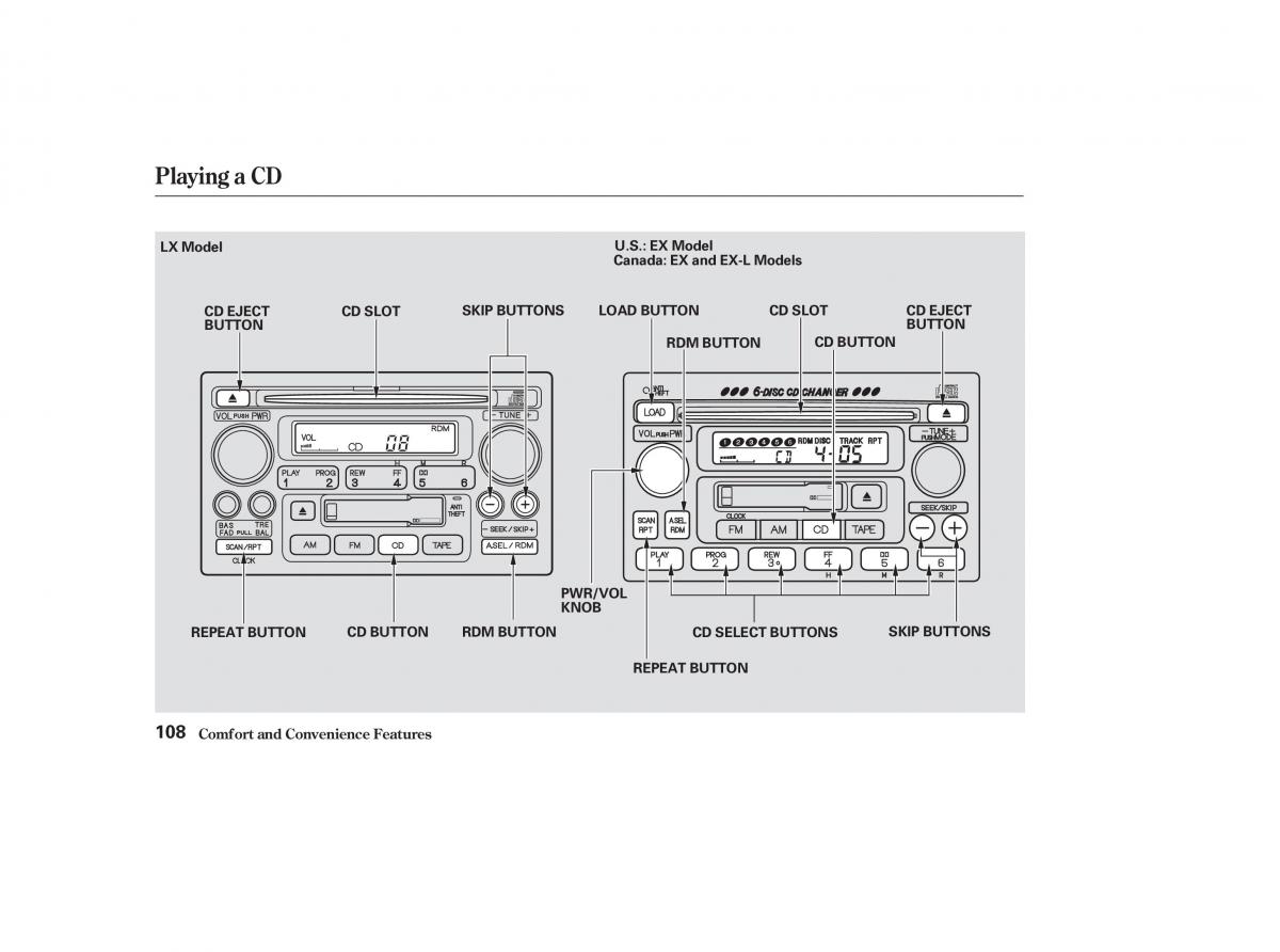 Honda CR V II 2 owners manual / page 113